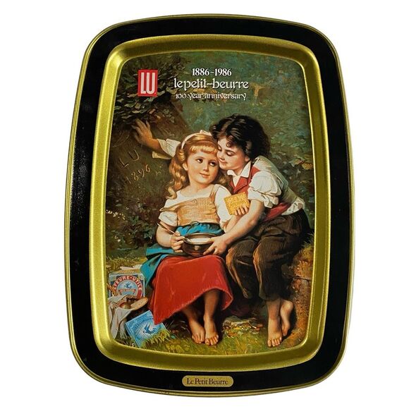 Vintage Le Petit-Beurre Metal Serving Tray - Picture 1 of 7